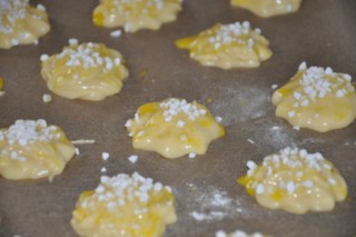 Chouquettes (mit Hagelzucker bestreute, innen hohle Windbeutel) DSC_2909 320x200