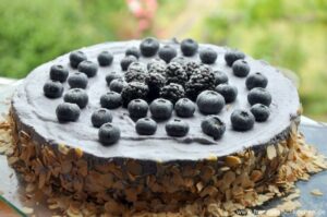 Entremet bleu aux myrtilles (Blaubeeren Torte)