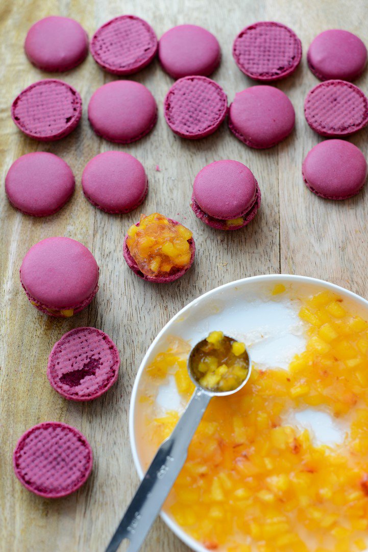  Pfirsich Macaron Füllung Obst