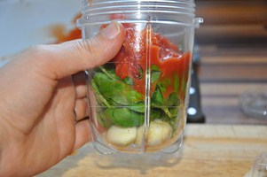 Pistou Suppe nach meiner Art (Soupe au pistou à ma façon) Pistou Suppe Schritt 4 Zutaten Im Mixbecher Vorbereiten