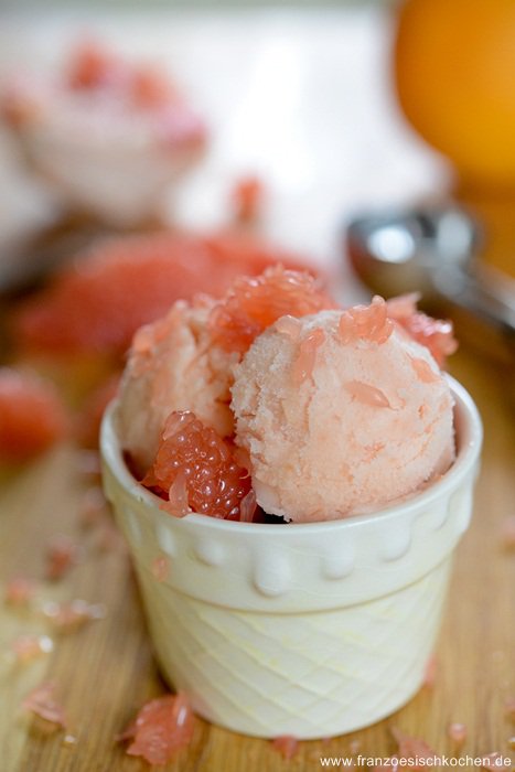 Eis : Sorbet au pamplemousse ( Grapefruit Sorbet ) Rezept