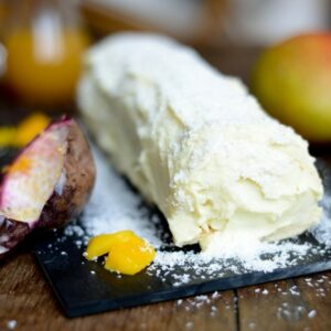 Mango-Passionsfrucht-Koko Weihnachtkuchen- Bûche de Noel