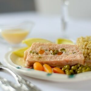 Terrine de poisson sauce au beurre blanc, schnell und lecker (Fischterrine mit Weißwein Sauce)
