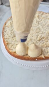 Tarte Tropézienne: französischer Brioche-Kuchen Tarte Tropézienne: französischer Brioche-Kuchen Tropezienne Schritt 52 Creme Auf Brioche Spritzen