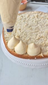 Tarte Tropézienne: französischer Brioche-Kuchen Tarte Tropézienne: französischer Brioche-Kuchen Tropezienne Schritt 53 Creme Auf Brioche Spritzen