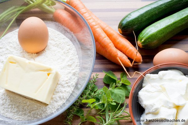  Salzige Tarte Möhren Zucchini Zutaten