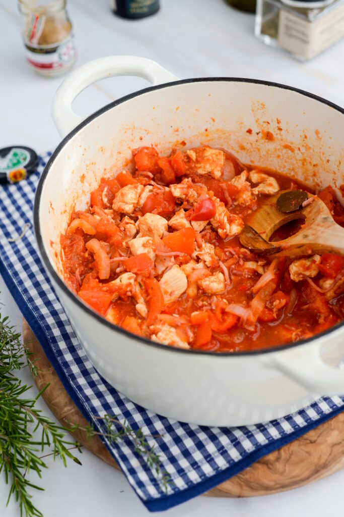 Baskisches Huhn schnell und einfach Baskisches Huhn schnell und einfach Poulet Basquaise Baskischen Huhn Rezept Einfach Alltags