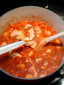 Poulet Basquaise tout simple ( Baskisches Huhn ganz einfach ! ) Poulet Basquaise Baskisches Huhn Ganz Einfach Kochen 6 225x300