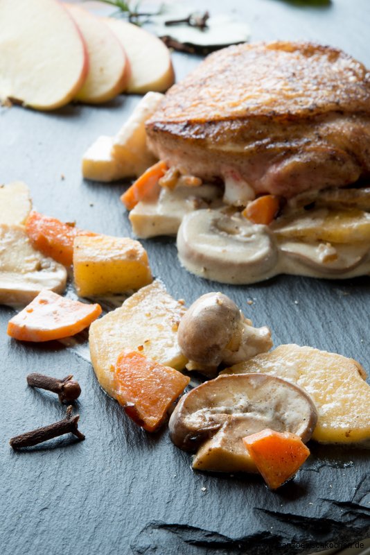 Poularde mit Äpfeln und Cidre Rezept