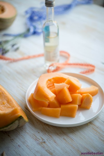 Sorbet fleur d'oranger et melon pour sorbetière (Sorbet für Eismaschine mit Orangenblütenwasser und Melone) DSC_9704 Copier2