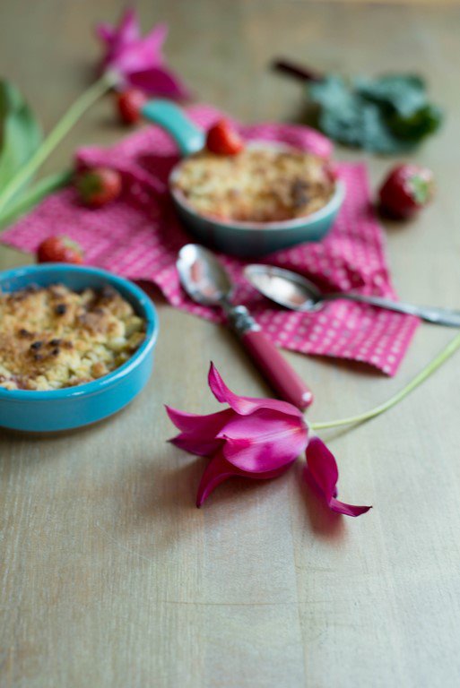 Crumble Grundrezept mit Rhabarber und Erdbeeren DSC_4357 Kopie