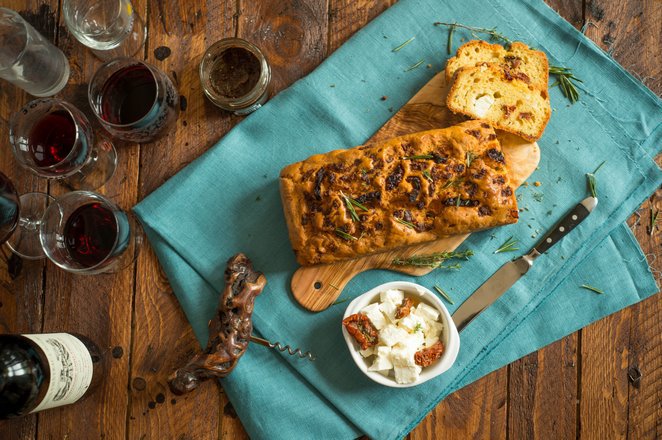 Pikanter Kuchen mit Tomaten und Feta (Cake salé tomate-féta) Scharfe Kuchen Tomaten Feta 3
