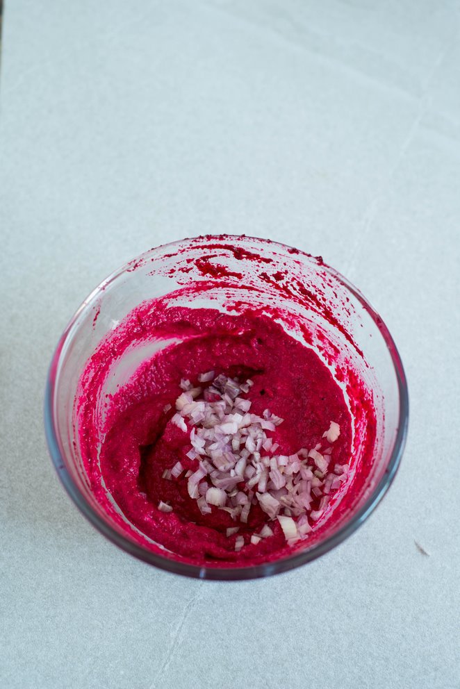 Rote-Bete-Aufstrich (Rillettes de Betterave) Ziegenfrischkase Dip Schritt 4 Rote Bete Aufstrich Mit Schalotten
