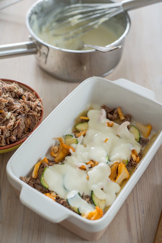 Lasagne mit Enten-Confit & Pfifferlingen und das Basis-Rezept für Bechamel Sauce (FAQ) DSC_6900 Kopie