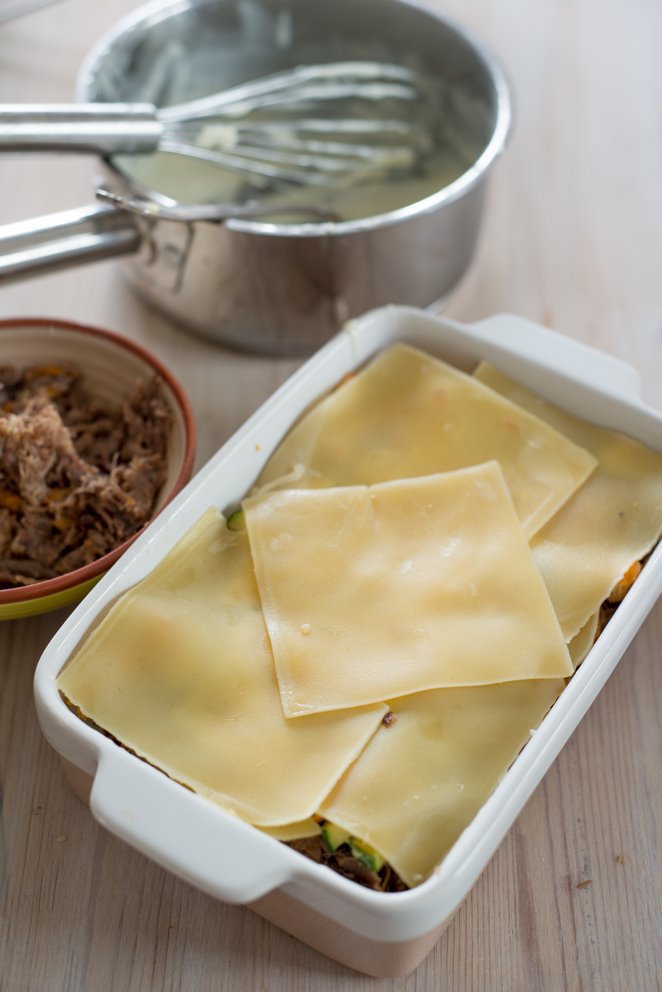 Lasagne mit Enten-Confit & Pfifferlingen und das Basis-Rezept für Bechamel Sauce (FAQ) DSC_6904 Kopie