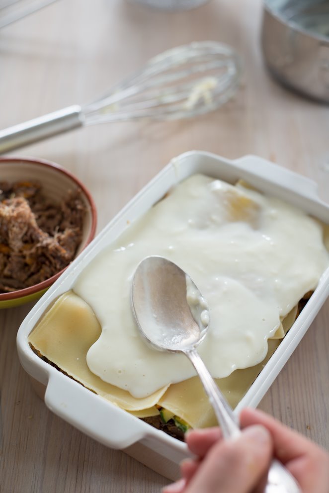 Lasagne mit Enten-Confit & Pfifferlingen und das Basis-Rezept für Bechamel Sauce (FAQ) DSC_6905 Kopie