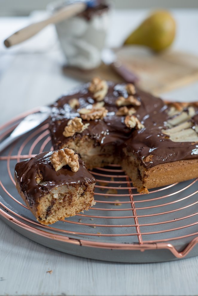 Glutenfreier Kastanienkuchen mit Schoko & Birnen Kastanienkuchen Glutenfrei 5