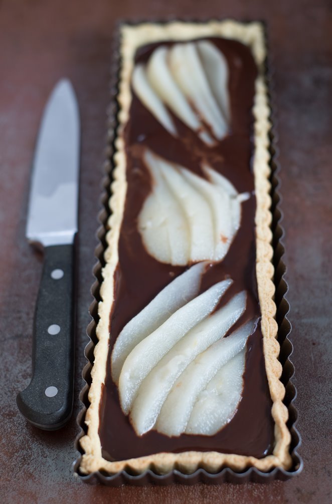 Schoko - Birnen - Tarte, die einfachste Tarte Schokolade-Tarte-birne