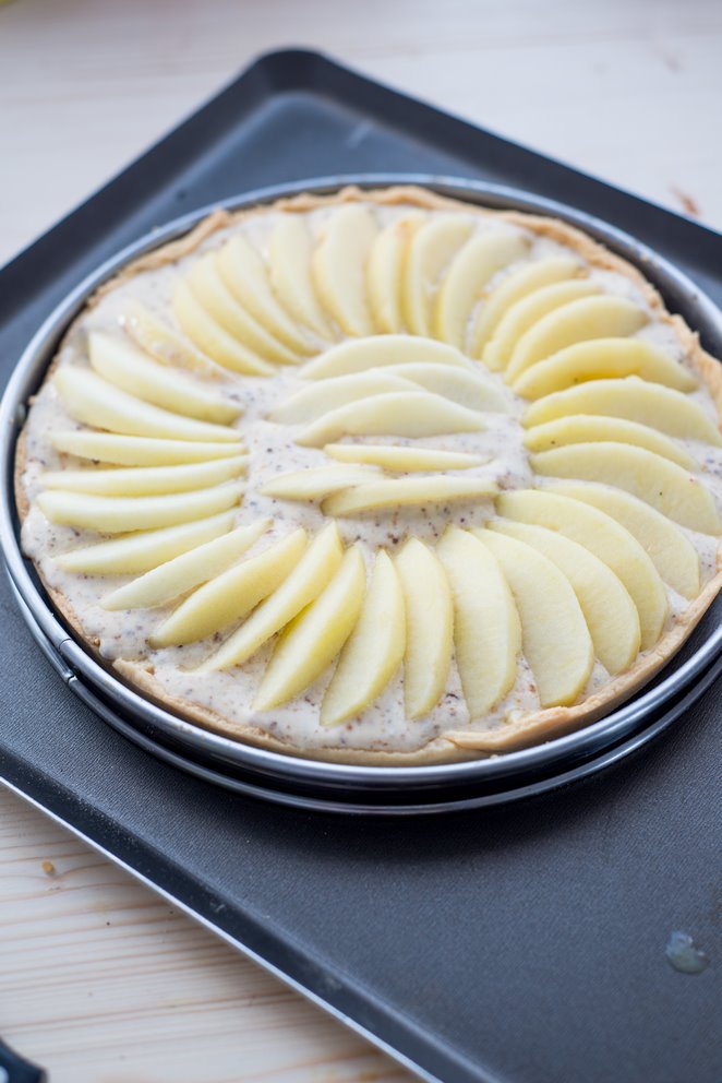 Apfeltarte mit Haselnuss Krokant Rezept