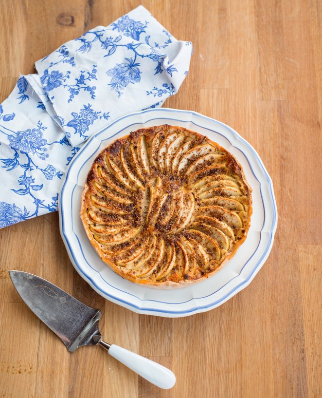 Apfeltarte mit Haselnuss Krokant Rezept - franzoesischkochen.de