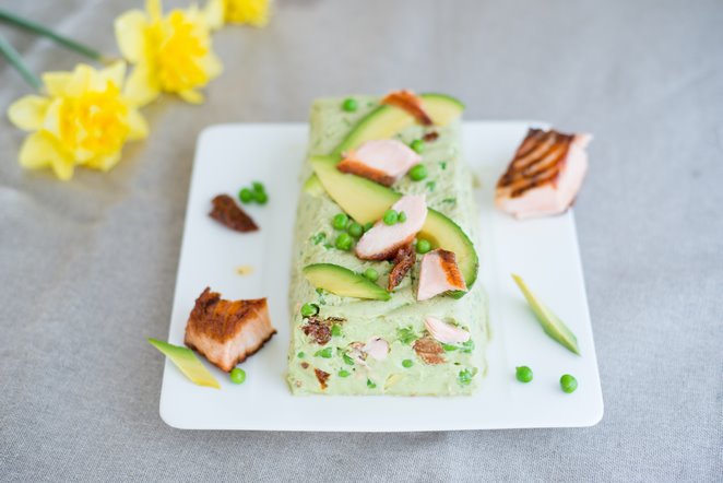 Frühlingsterrine ohne Backen mit Avocado und Lachs Frühlings Terrine Avocado Lachs 5