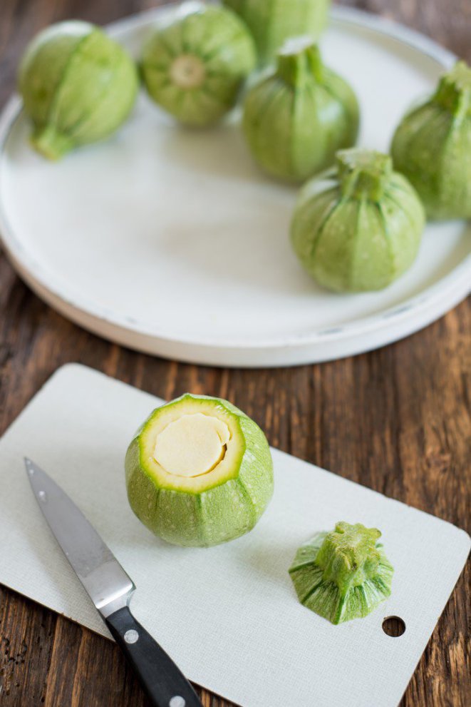  Runde Zucchini Gefüllt Schritt 3 Runde Zucchini Aushöhlen Vorbereitu