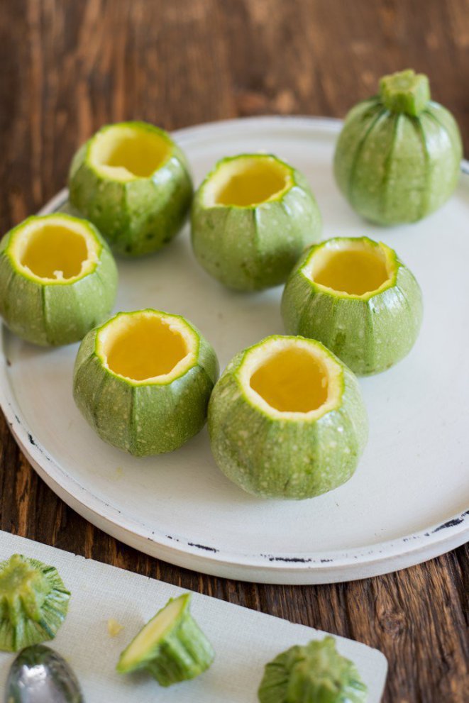  Runde Zucchini Gefüllt Schritt 5 Ausgehohlte Runde Zucchini