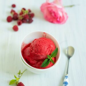 Himbeersorbet mit der Eismaschine in 3 Schritten