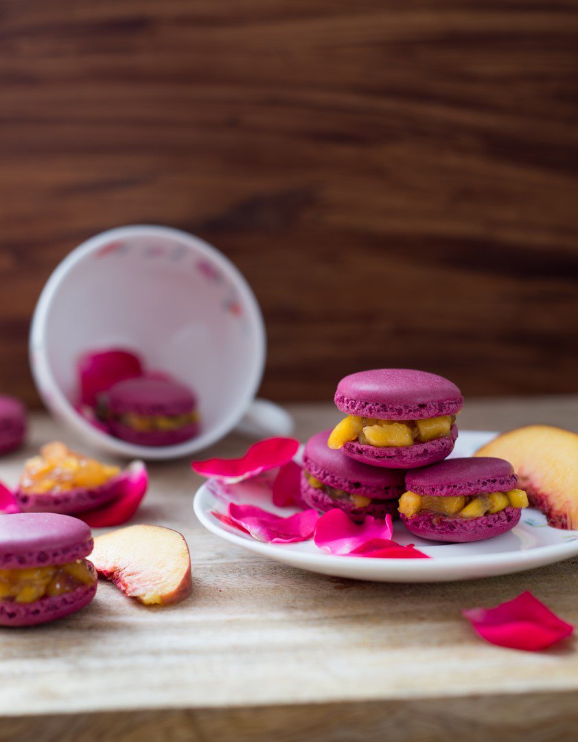  Rosen Pfirsich Macarons