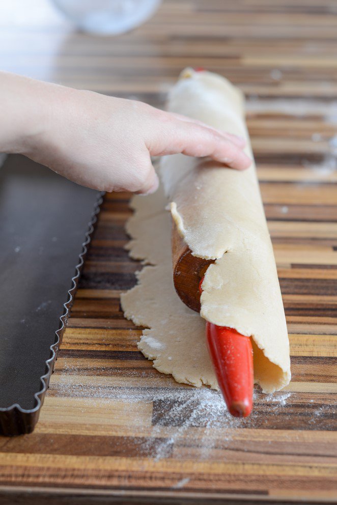 Tarte mi-figue mi-raisin (Feigen- und Weintrauben-Tarte mit Walnüssen)  Tarteboden Ausrollen