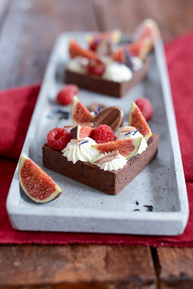 Tartelettes mit Feigen, Himbeeren und Biskélia Rezept