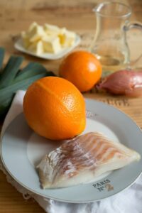 Fischfilet mit Orangen-Butter-Sauce Kabeljau Rezept Schritt 1 Zutaten Fischfilet Orangen Butter 200x300