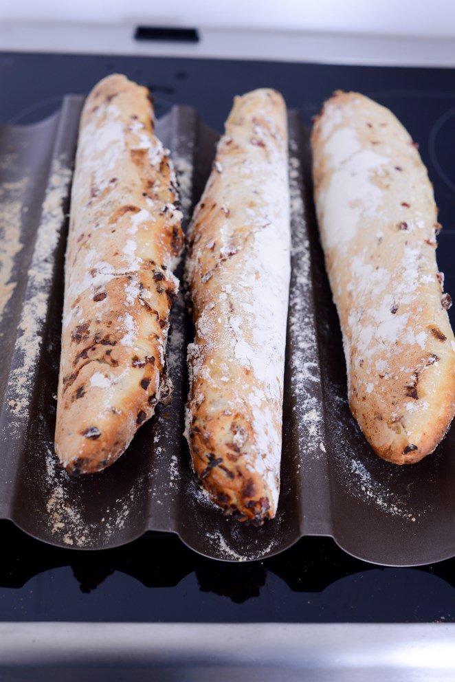 Baguettes mit Speck und Zwiebeln Rezept