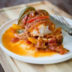 Fisch en Papillote mit Piperade (Papillote de poisson à la piperade)