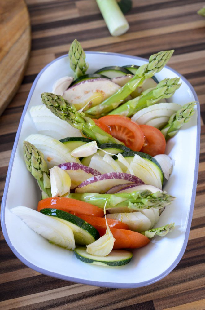 Gemüse Tian mit grünem Spargel (Tian de légumes et asperges) FILE1992