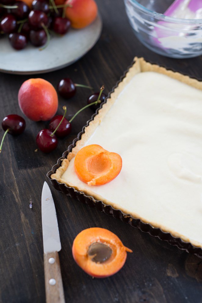 Kirsch-Aprikosen-Tarte (Tarte aux abricots et cerises) DSC_2316