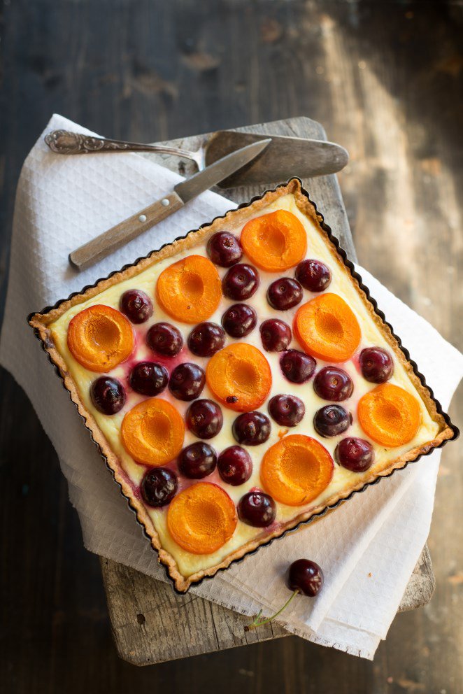 Kirsch-Aprikosen-Tarte (Tarte aux abricots et cerises) DSC_2352