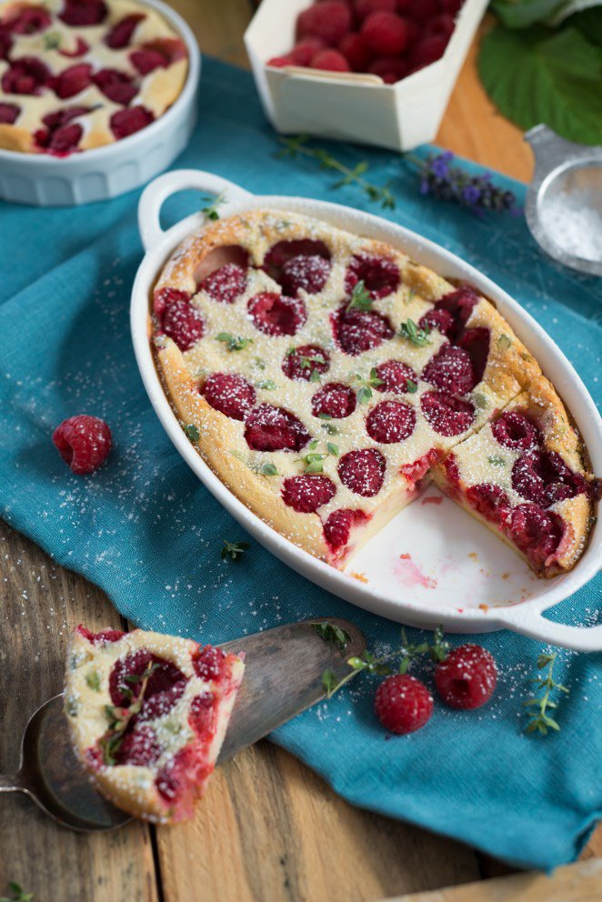 Clafoutis Himbeer & Zitronen-Thymian (Clafoutis à la framboise et thym citroné) DSC_2536