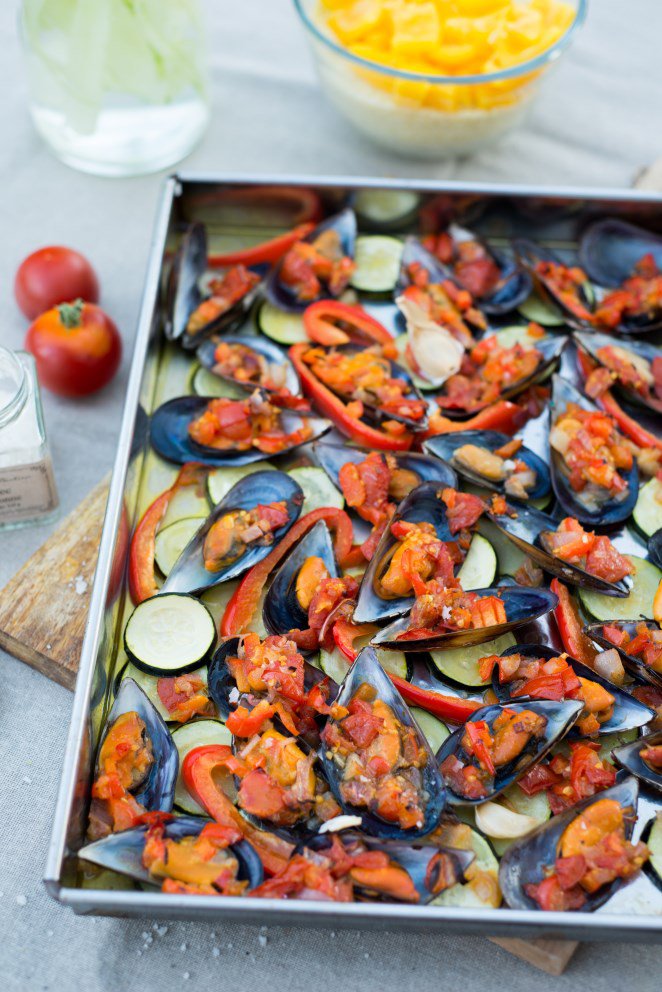 Provenzalische Miesmuscheln aus dem Ofen ( Moules à la provencale au four ) DSC_2905