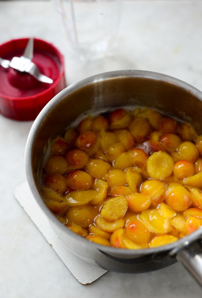 Trou Lorrain - Mirabellen Sorbet mit Mirabellenschnaps! Mirabelle Sorbet Schritt 5 Mirabellen Kochen Im Topf