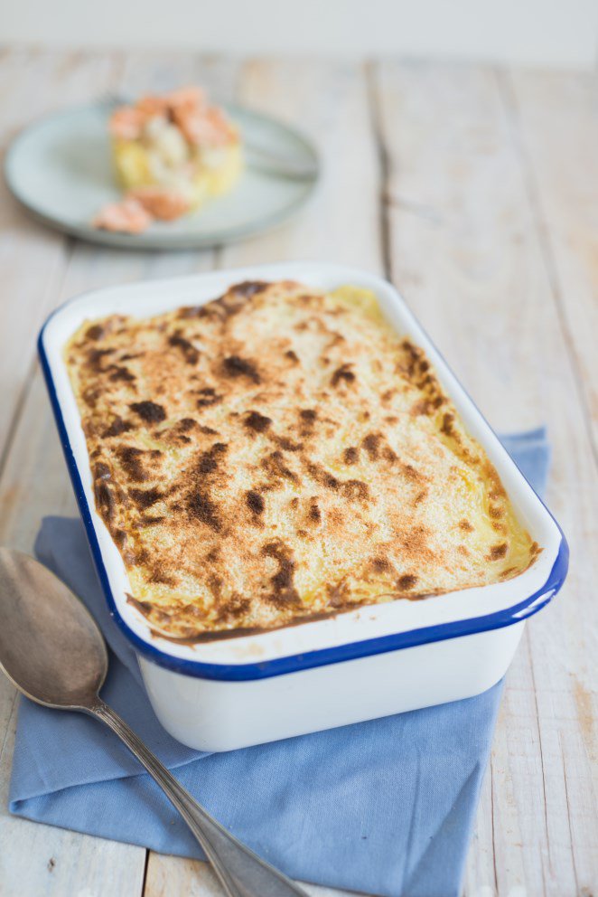 Parmentier mit Lachs und Blumenkohl - Auflauf für Kinder DSC_4403
