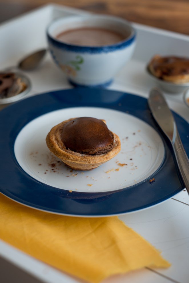 Pastéis de Nata mit Salzbutterkaramel und Schokolade DSC_5044