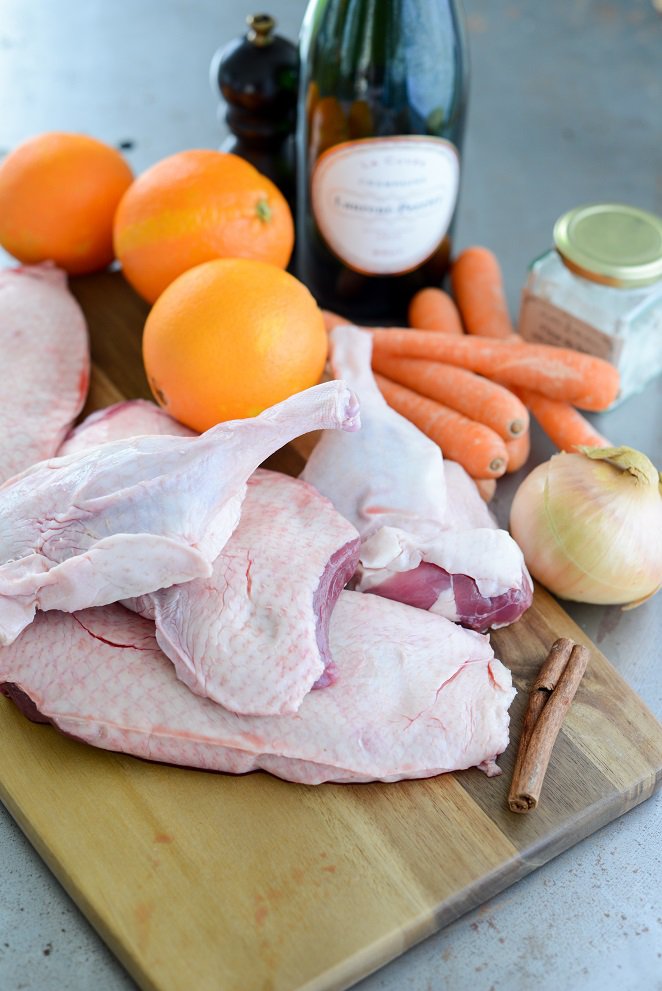 Gebratene Ente mit Champagner und Orangen Rezept