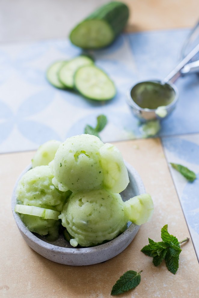 Hauptsache Gesund - Gurken-Minz-Sorbet Gurken Minz Sorbet 3