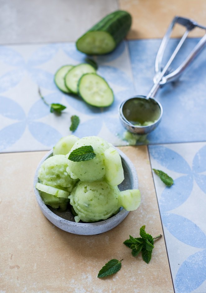 Hauptsache Gesund - Gurken-Minz-Sorbet Vegan Gurken Minz Sorbet