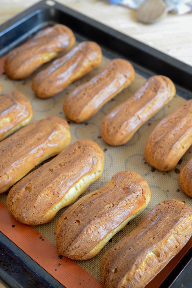 Éclairs mit Kaffeecreme (éclairs au café) DSC_5848