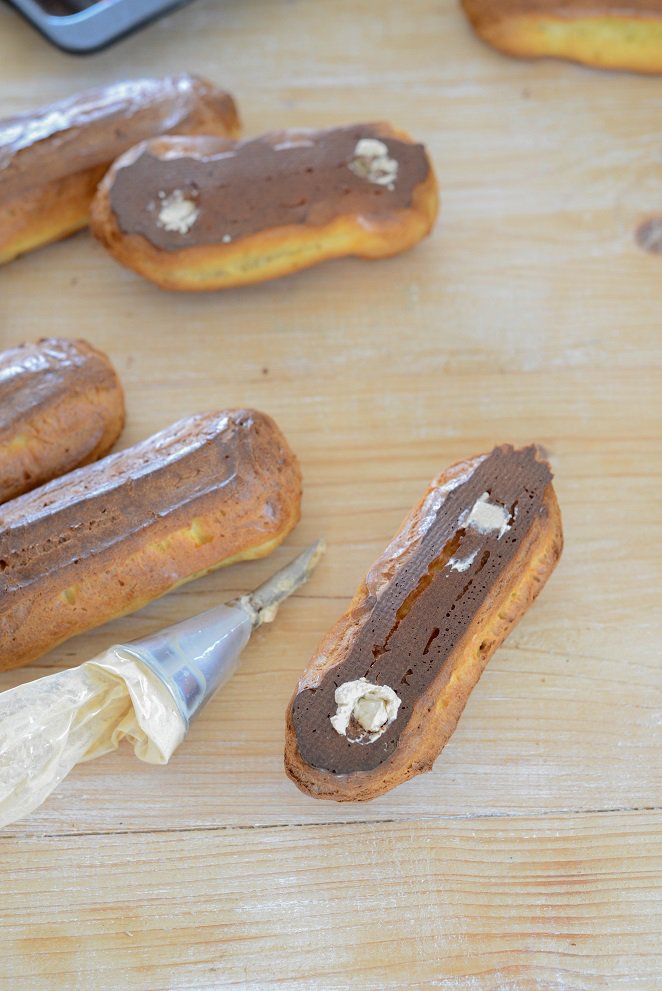 Éclairs mit Kaffeecreme (éclairs au café) DSC_5858