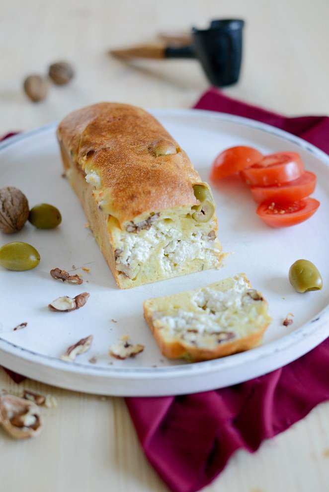 Herzhafter Kuchen mit Oliven und Ziegenkäse Salzige Kuchen Oliven Ziegenkäse 2