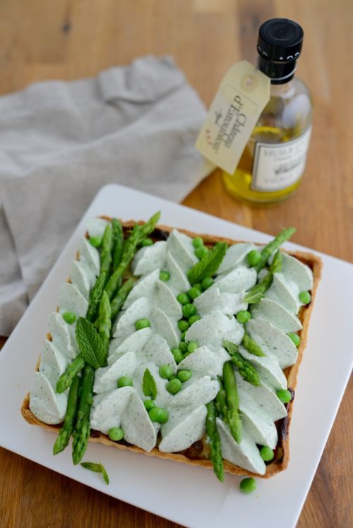 Quiche mit Lachs, Erbsen und grünem Spargel Rezept