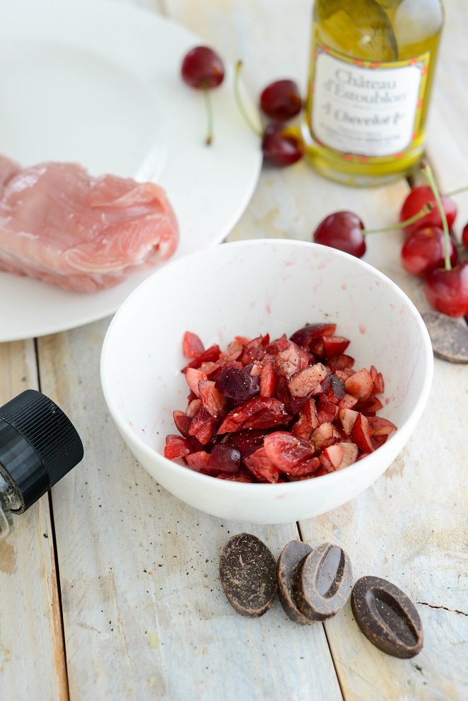 Schweinefilet mit Kirschen und Schokoladensauce Rezept